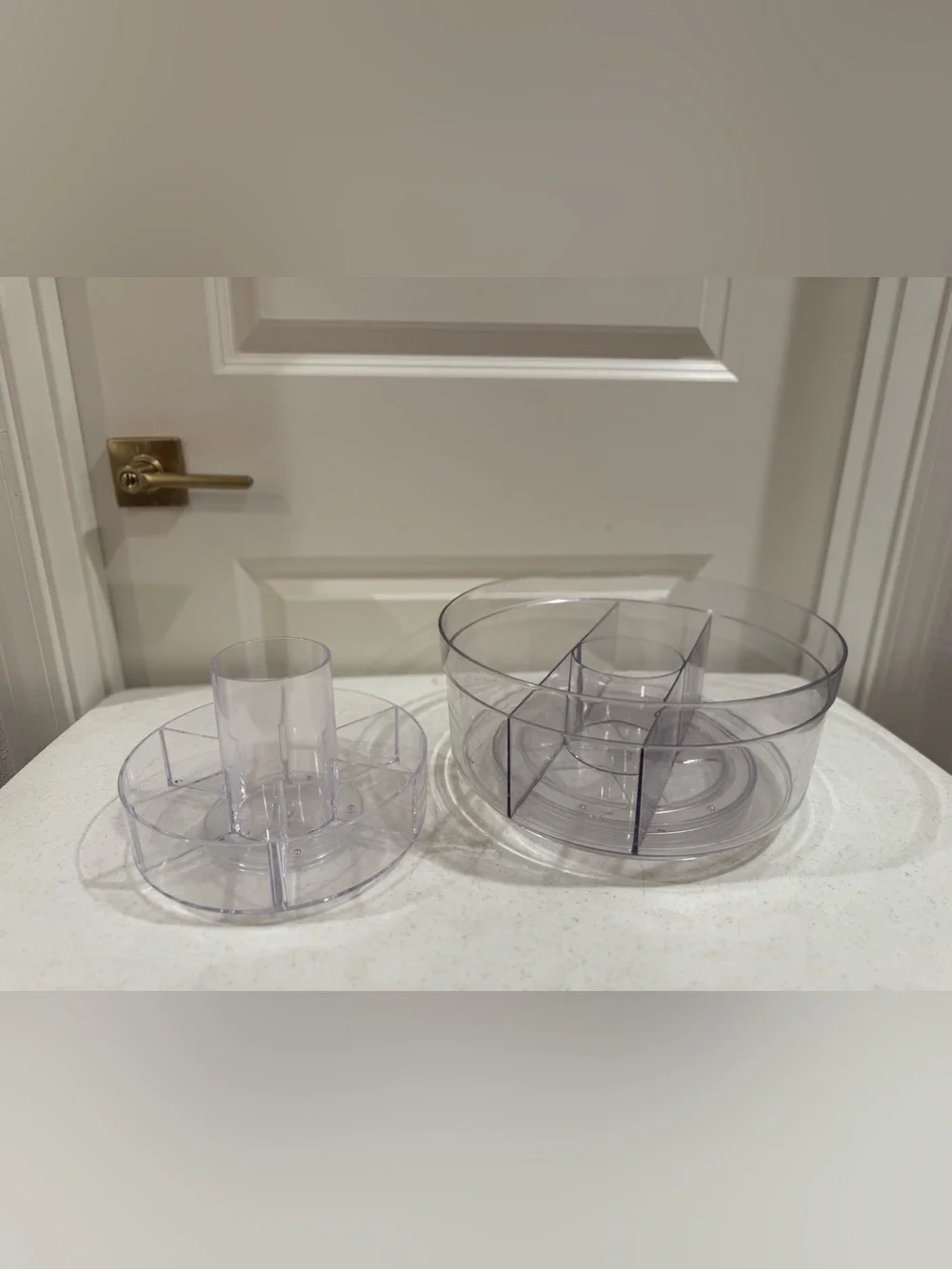 Clear Rotating Cosmetic Organizer - 2-Piece Makeup Storage Set